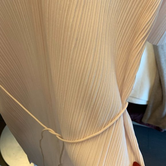 &Other Stories Light Beige Pleated Tie Waist Dress - Picture 4 of 4